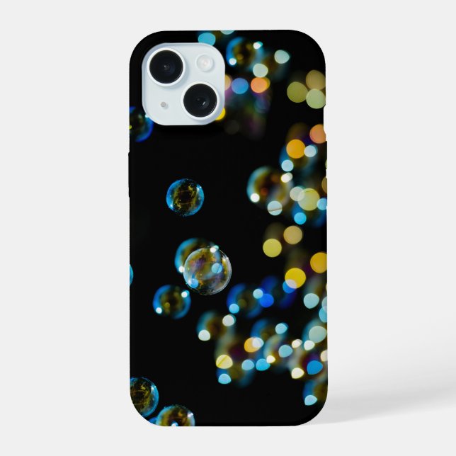 Soap Bubbles Bokeh on Black Iphone Case (Back)
