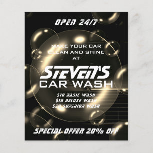 Soap bubbles car wash  flyer