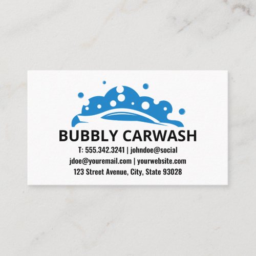 Soap Bubbles Car Wash Logo Business Card