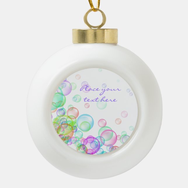 Soap Bubbles Ceramic Ball Christmas Ornament (Front)