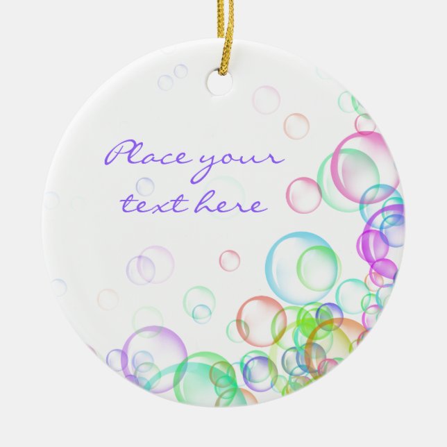 Soap Bubbles Ceramic Ornament (Front)
