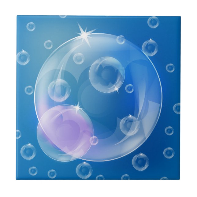 Soap bubbles ceramic tile (Front)
