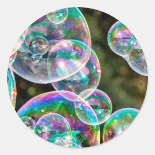 Soap bubbles classic round sticker