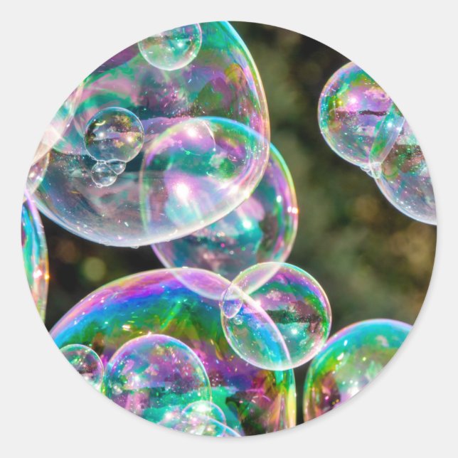 Soap bubbles classic round sticker (Front)