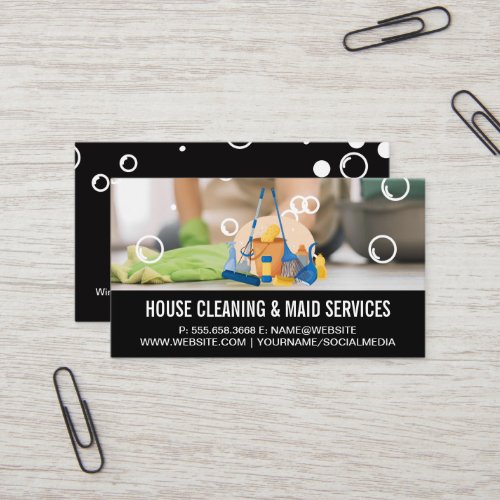 Soap Bubbles  Cleaning Tools Business Card