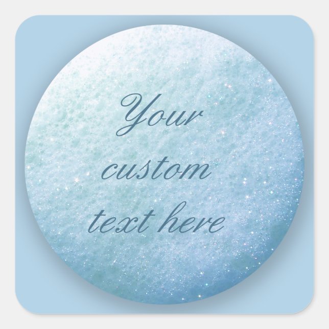 Soap Bubbles Dot 1260C Blue Square Sticker (Front)