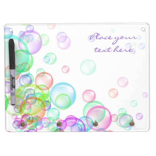 Soap Bubbles Dry Erase Board With Keychain Holder