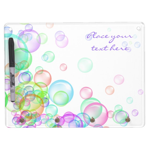 Soap Bubbles Dry Erase Board With Keychain Holder (Front)