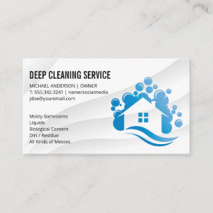 Soap Bubbles House Cleaning Logo Business Card