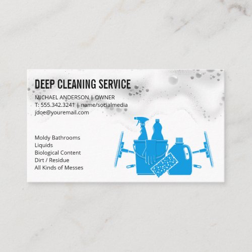 Soap Bubbles  House Cleaning Tools Icon Business Card