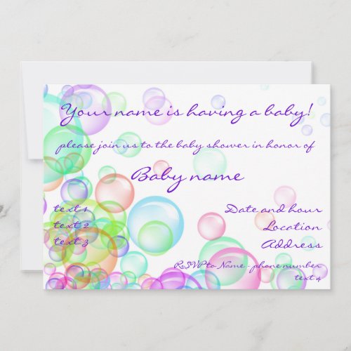 Soap Bubbles Personalized Announcement