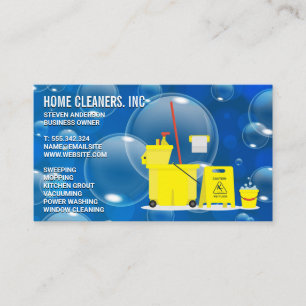 Soap Bubbles Mopping Equipment Business Card