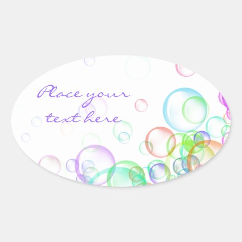 Soap Bubbles Oval Sticker
