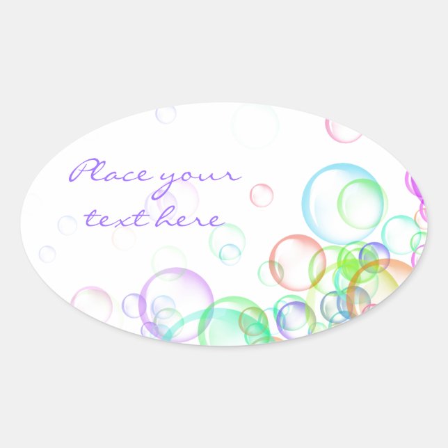 Soap Bubbles Oval Sticker (Front)