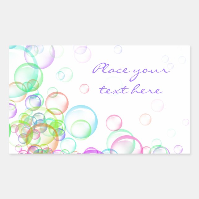 Soap Bubbles Rectangular Sticker (Front)