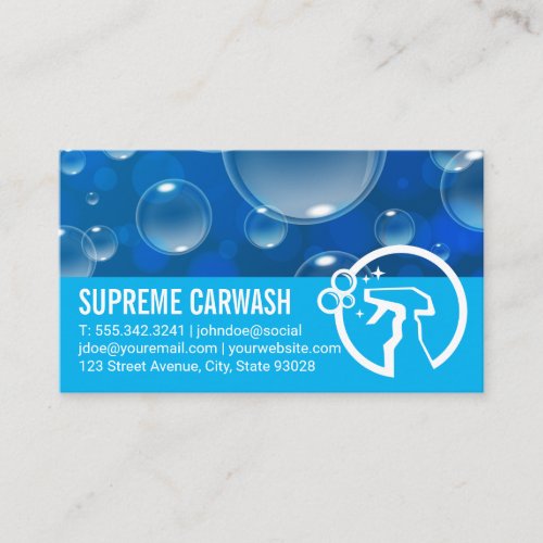 Soap Bubbles  Spray Bottle Logo Business Card