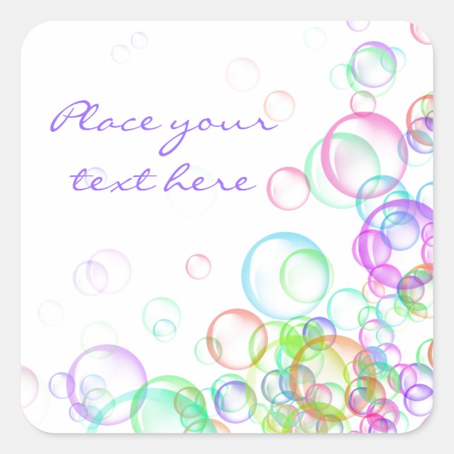 Soap Bubbles Square Sticker (Front)