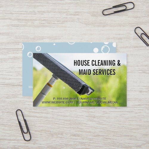 Soap Bubbles  Squeegee Window Cleaning Business Card