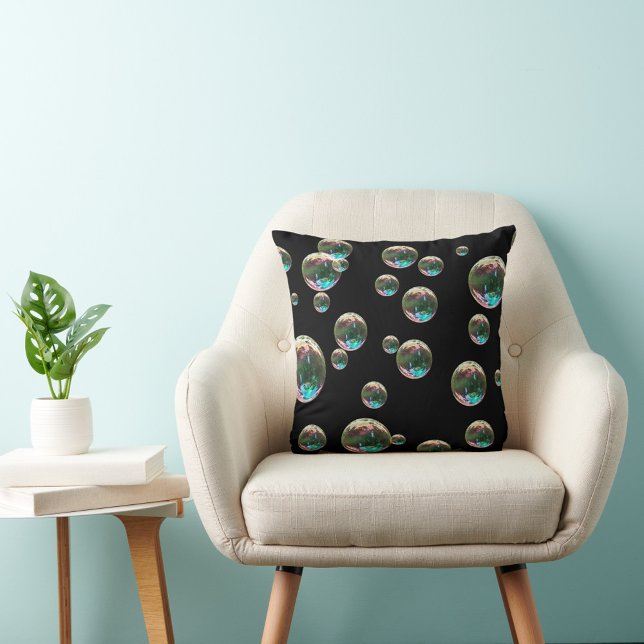 Soap Bubbles Throw Pillow (Creator Uploaded)