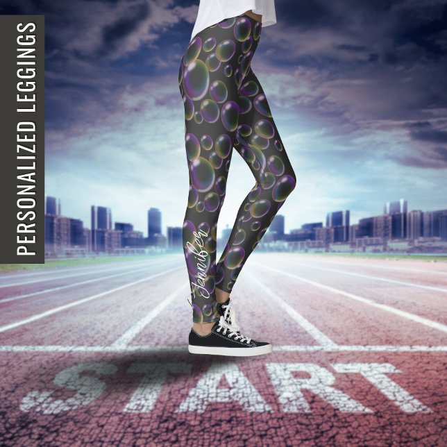Soap Bubbles | With your NAME or TEXT yoga Leggings (Creator Uploaded)