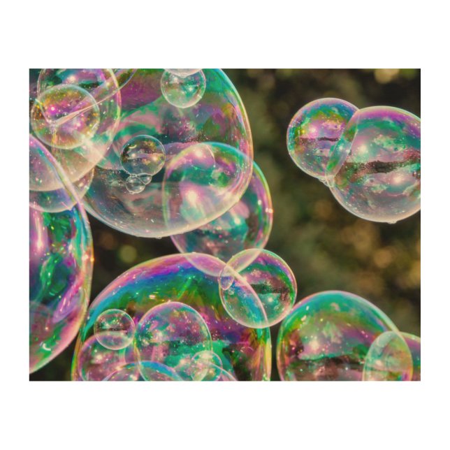 Soap bubbles wood wall art (Front)