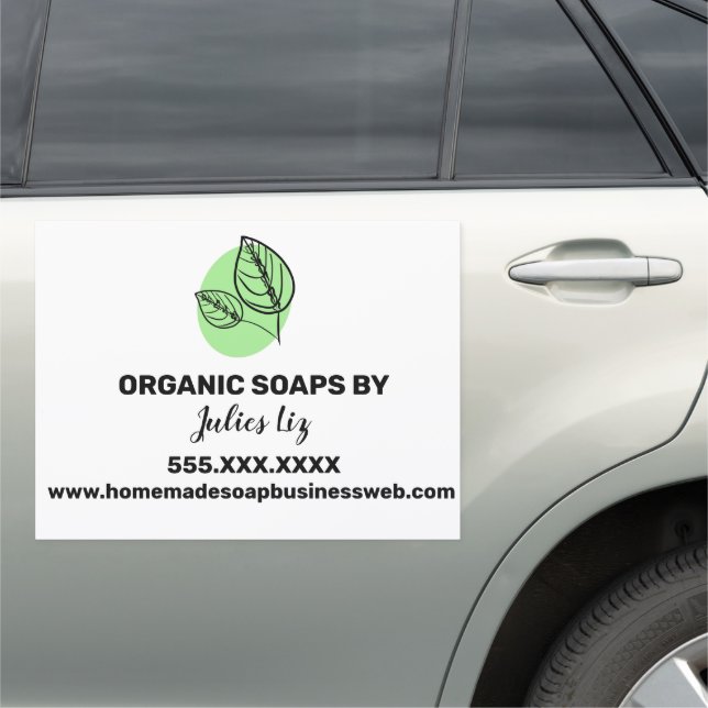 Soap Business Body Homemade Logo Botanical Car Magnet (In Situ)