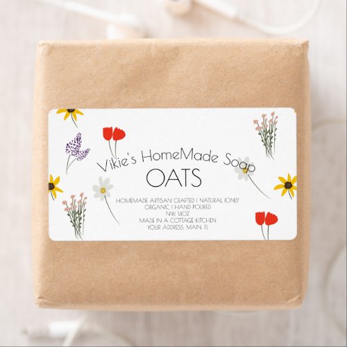 Soap Business Wildflowers Art Label