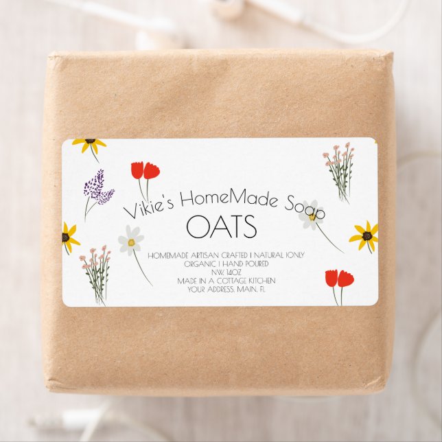 Soap Business Wildflowers Art Label (Insitu)