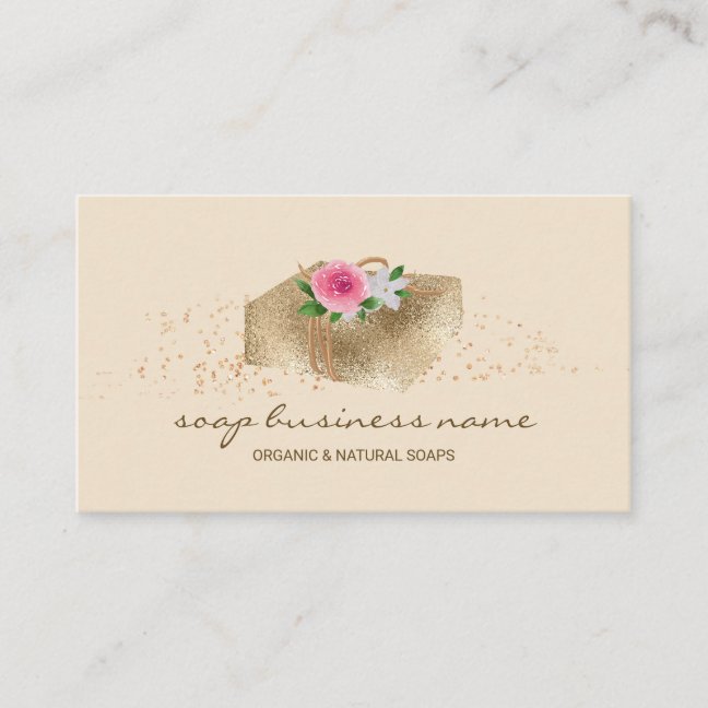 Soap Flower Sparkle Double Sided Business Card