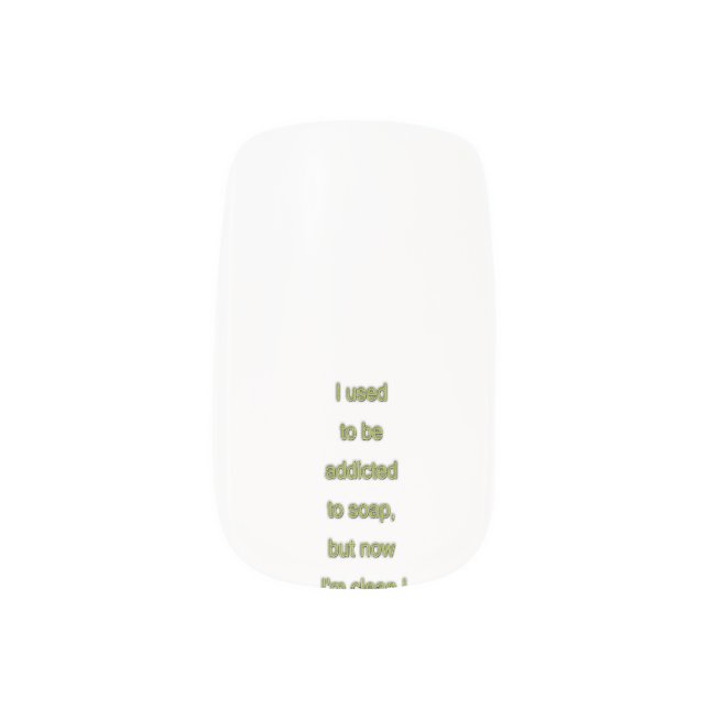 Soap funny text minx nail art (Left Thumb)
