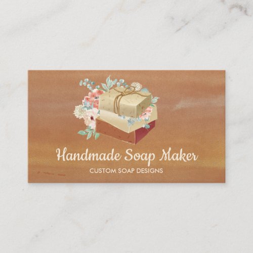 Soap Handmade Bath Bombs Watercolor Brown Business Card