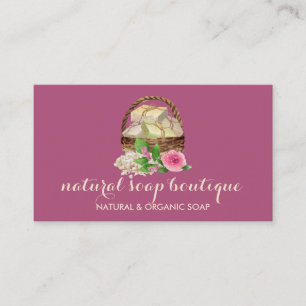 Soap Homemade BathTub rose color aromatherapist Business Card