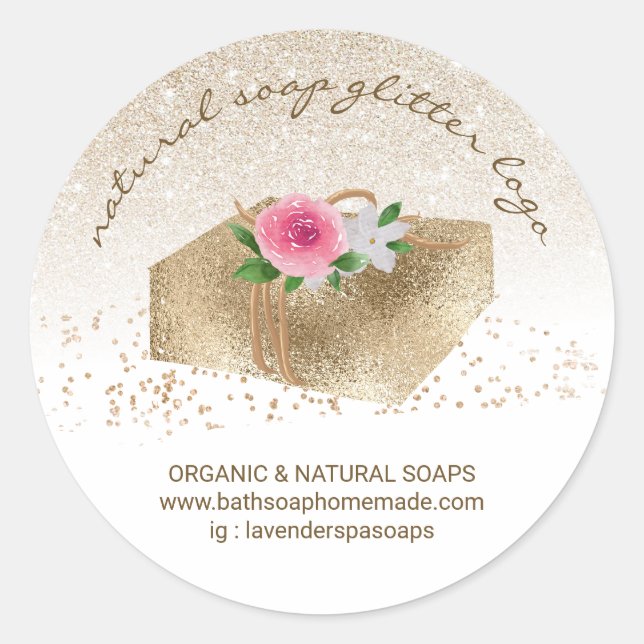Soap Homemade Natural Organic Spa Products Classic Round Sticker (Front)