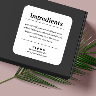 Soap Ingredient List Product Label