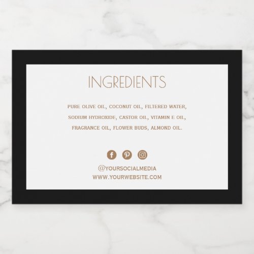 Soap Ingredient List Product Label