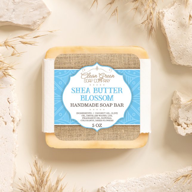 Soap Label | Blue | Burlap | Skincare Sticker (Creator Uploaded)