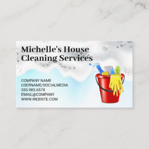 Soap Lather   Cleaning Products in Bucket Business Card