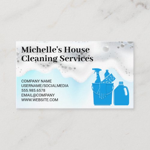 Soap Lather  Cleaning Supplies Business Card