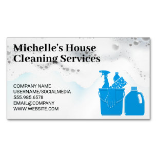 Soap Lather   Cleaning Supplies Business Card Magnet