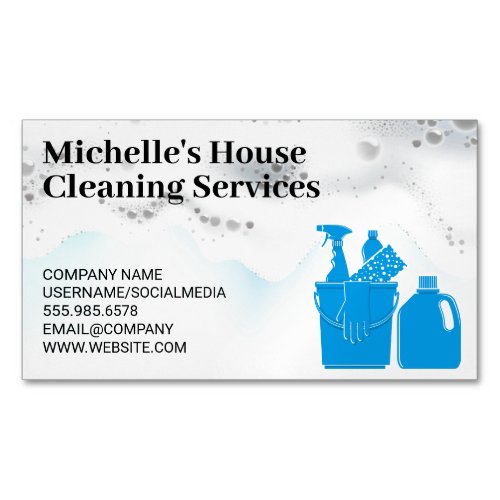 Soap Lather  Cleaning Supplies Business Card Magnet