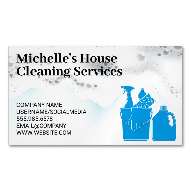 Soap Lather | Cleaning Supplies Business Card Magnet (Front)