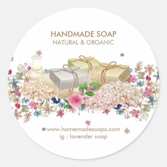 Soap Lavender Spa Natural Classic Round Sticker