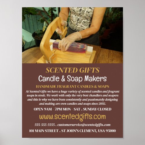 Soap Making Candle  Soap Maker Advertising Poster