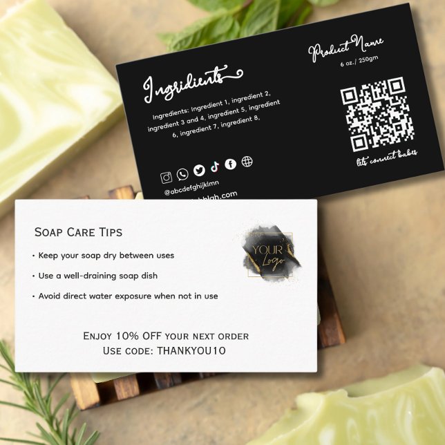 Soap making Ingredient | Care Card Order Insert (Creator Uploaded)