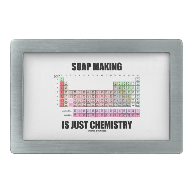 Soap Making Is Just Chemistry (Periodic Table) Rectangular Belt Buckle (Front)
