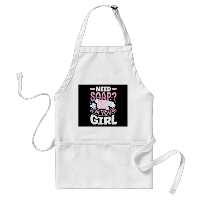 Soap Making Soap Maker Funny Adult Apron (Front)
