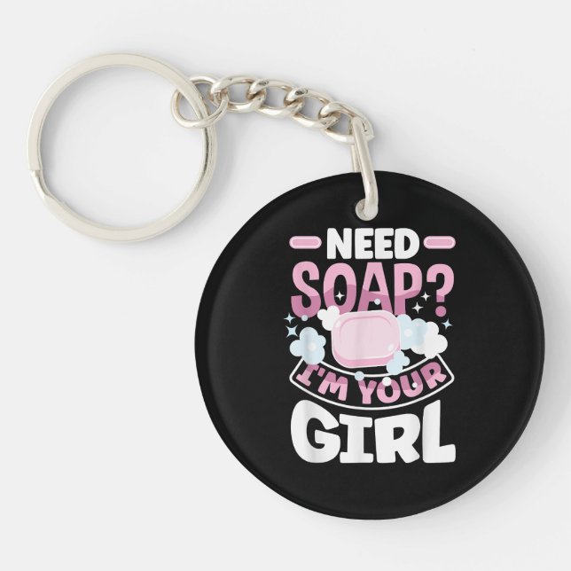 Soap Making Soap Maker Funny Keychain (Front)