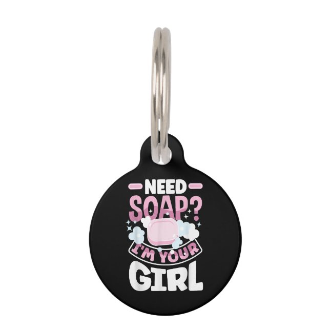Soap Making Soap Maker Funny Pet ID Tag (Front)