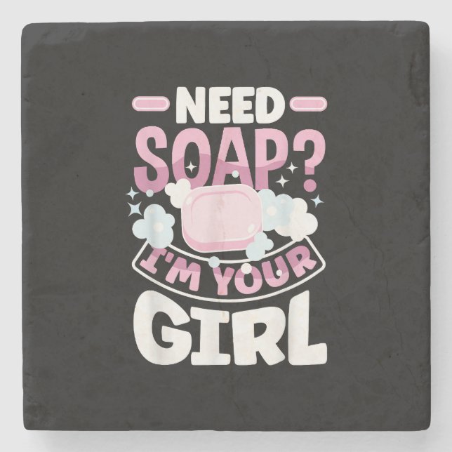 Soap Making Soap Maker Funny Stone Coaster (Front)