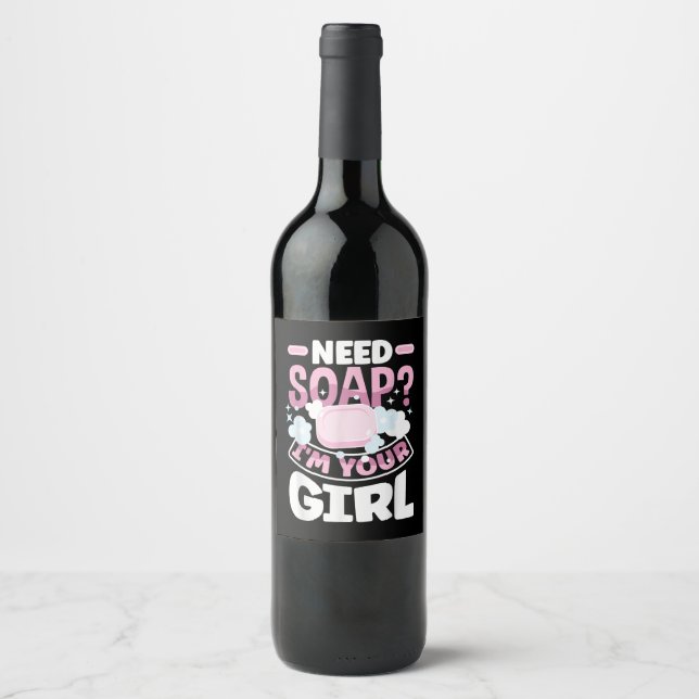 Soap Making Soap Maker Funny Wine Label (Front)